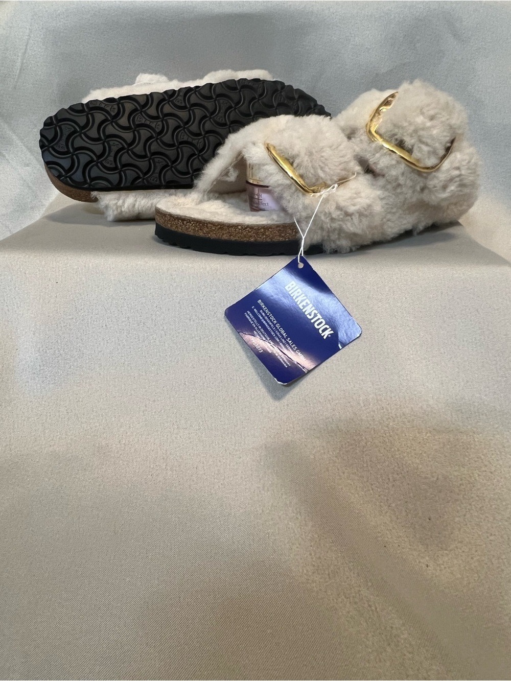 Birkenstock Arizona Big Buckle Shearling Teddy Eggshell EU 41 US 10-10.5 NWT - Picture 7 of 8